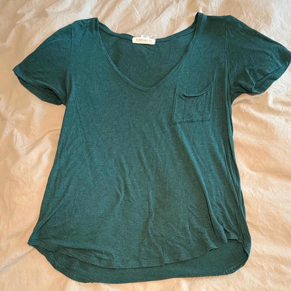 Forever 21 Deep Teal Short Sleeve Tee